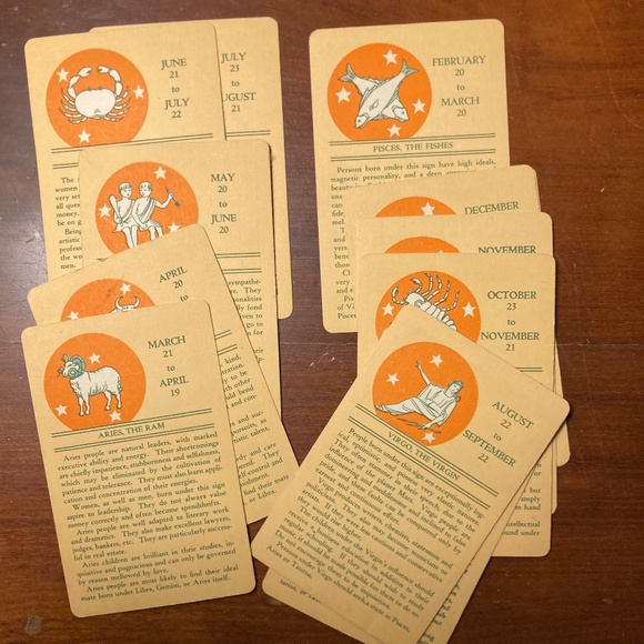 Vintage 1930's Zodiac Circle Playing Card Game - Picture 3 of 6